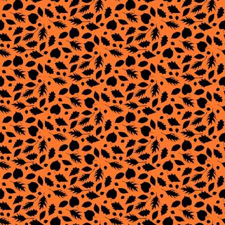 Autumn seamless background with leavesのイラスト素材