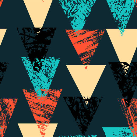 Hand painted bold pattern with triangles