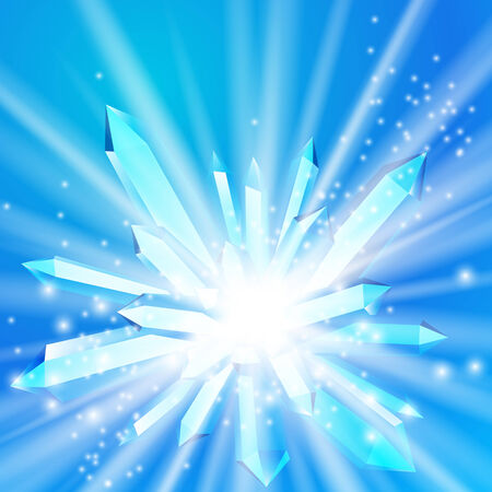 Illustration pour Vector illustration of a crystal with rays - image libre de droit