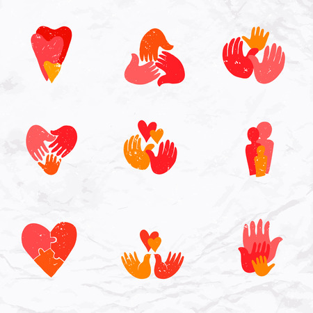 set of family logosのイラスト素材