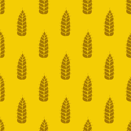 Vector seamless pattern with silhouettes of wheat ears. Whole grain, natural, organic background for bakery package, bread products. Vector illustration of growing rye field. Barley, corn texture.のイラスト素材