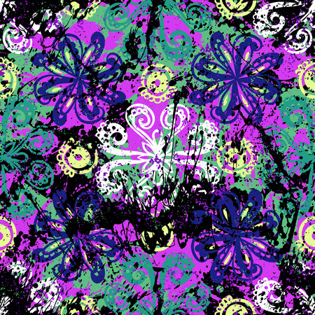 Ethnic grunge pattern Vector illustration.のイラスト素材