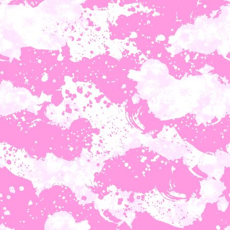Vector seamless hand drawn spotted pattern pink and whiteのイラスト素材