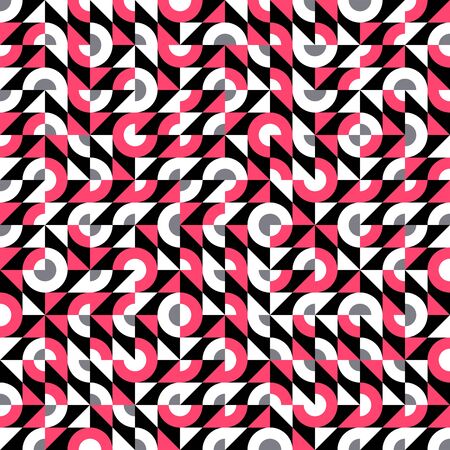 Vector seamless glitch pattern with bold geometric shapes