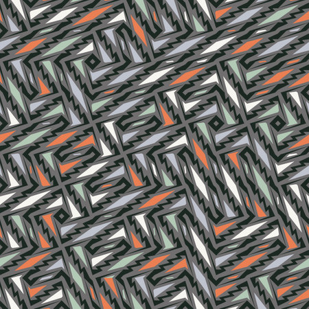 Geometric pattern with jagged lines and zigzagsのイラスト素材