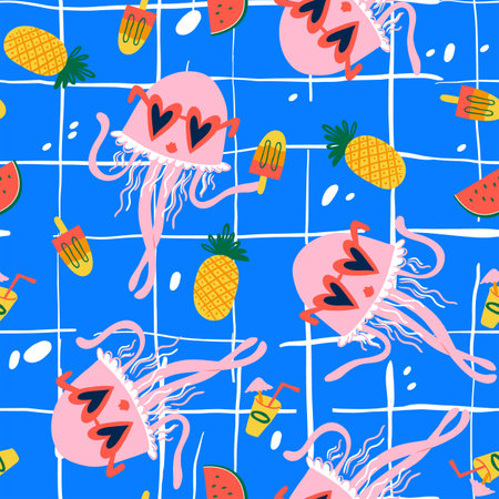 Cute jellyfishes at the pool