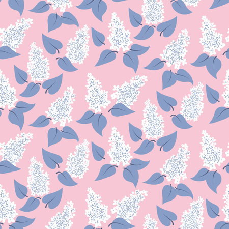 Whie lilac on pinkのイラスト素材