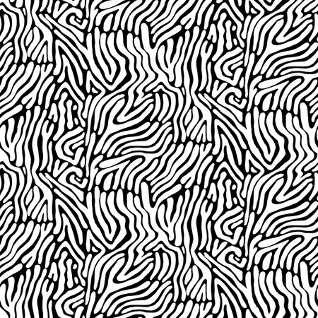 Modern zebra with organic shaped lines and stripesのイラスト素材