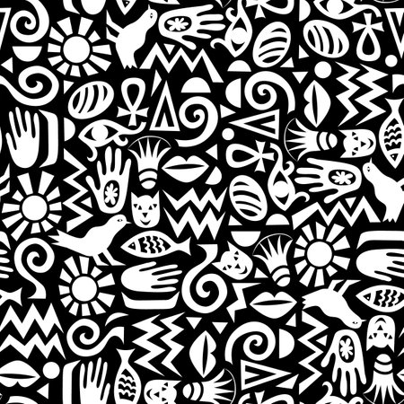 Egyptian code patternのイラスト素材