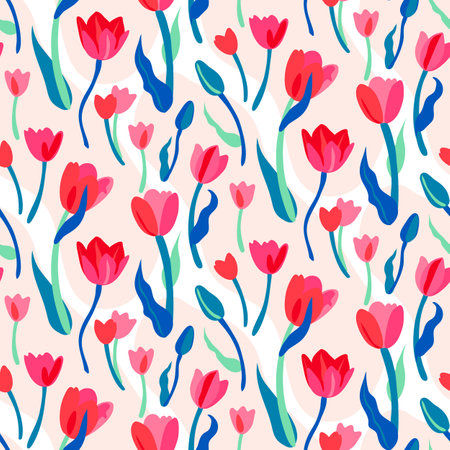 Tulips in bloomのイラスト素材