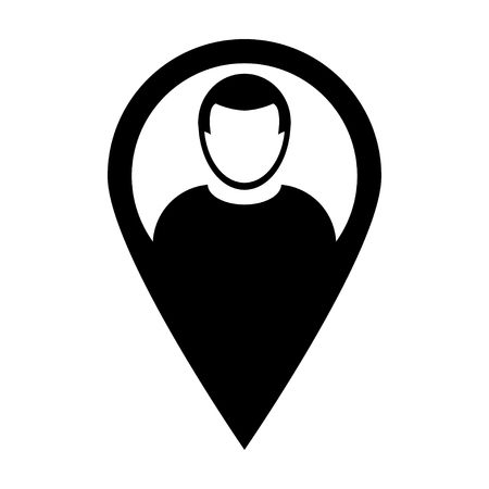 User Icon - Marker, Location, GPS, Area, Navigation User Icon in (Glyph Vector Illustration)のイラスト素材