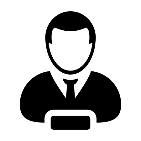 Remove User Icon - Man, Profile, Businessman, Avatar, Person in Glyph Vector illustrationのイラスト素材