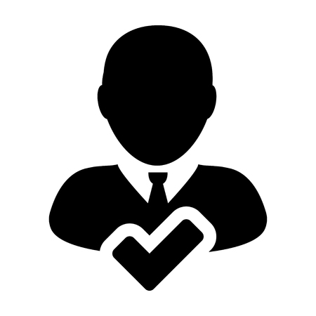 User Icon - Approve, Accept, Account, Avatar, Profile Glyph Vector illustrationのイラスト素材