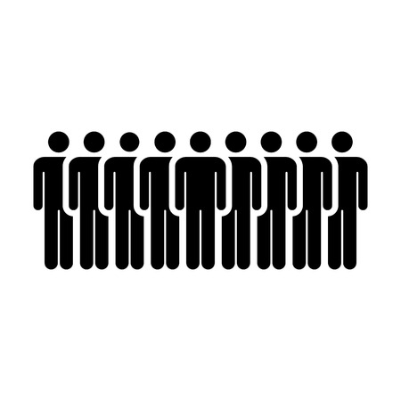 People Icon Vector Group of Men Team Symbol for Business Info-graphic Design in Glyph Pictogram illustrationのイラスト素材