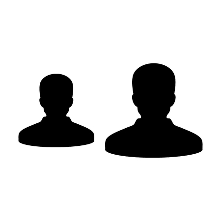 Leadership icon vector male group of persons symbol avatar for business team management in flat color glyph pictogram illustrationのイラスト素材