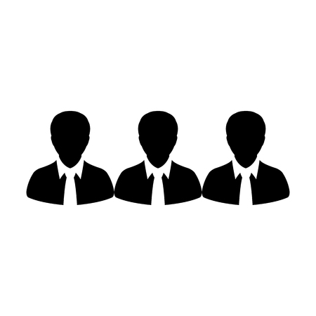 Businessman icon vector male group of persons symbol avatar for managemetn team in flat color glyph pictogram illustrationのイラスト素材