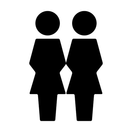 Female icon vector group of people symbol avatar for business management persons in flat color glyph pictogram illustrationのイラスト素材