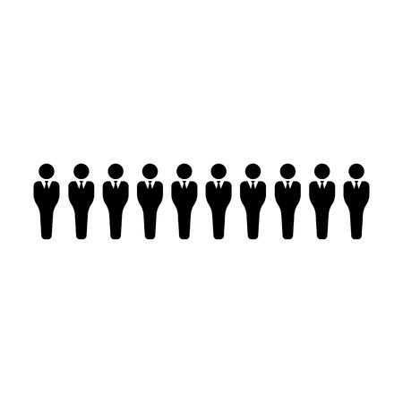 Hr icon vector male group of persons symbol avatar for business management team in flat color glyph...