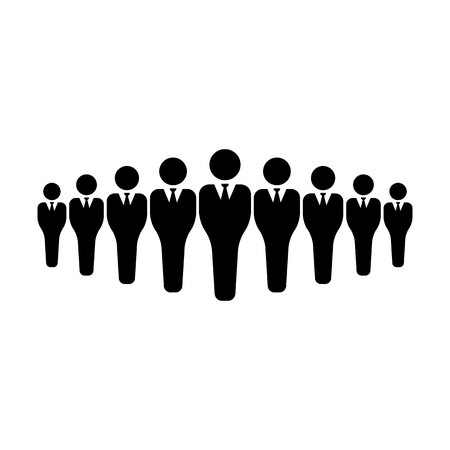 Leader icon vector male group of persons symbol avatar for business management team in flat color glyph pictogram illustrationのイラスト素材
