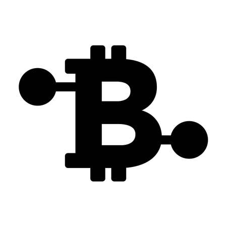 Bitcoin symbol icon vector cryptocurrency for digital asset and wallet in a flat color glyph pictogram illustrationのイラスト素材