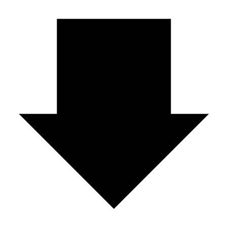 Down arrow symbol icon vector for web and application in a black flat color pictogram illustrationのイラスト素材