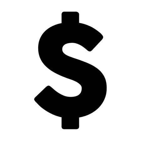 Digital dollar sign icon vector currency symbol for digital transactions for asset and wallet in a flat color glyph pictogram illustrationのイラスト素材