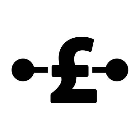 Digital pound icon vector currency symbol for digital transactions for asset and wallet in a flat color glyph pictogram illustrationのイラスト素材