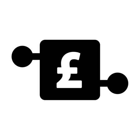 Digital pound sign icon vector currency symbol for digital transactions for asset and wallet in a flat color glyph pictogram illustrationのイラスト素材