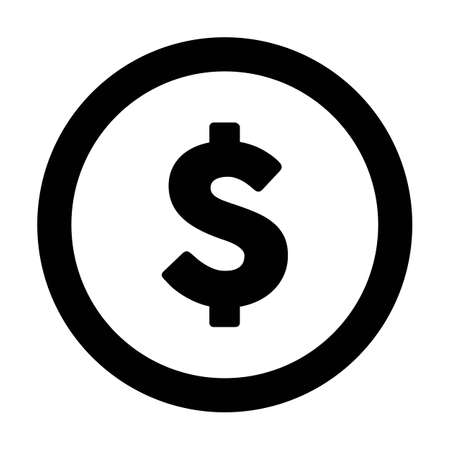 Dollar sign icon vector currency symbol for business and finance in a flat color glyph pictogram illustrationのイラスト素材