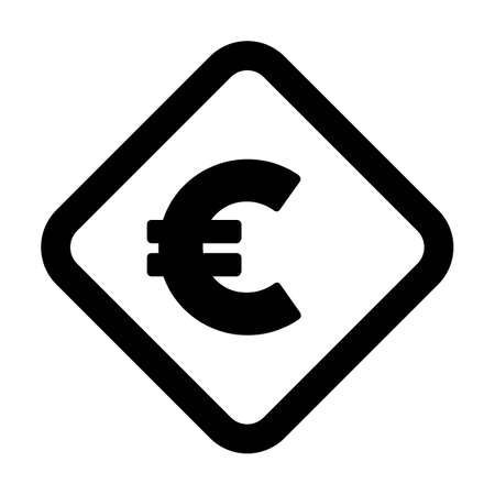 Euro symbol icon vector currency sign for business and finance in a flat color glyph pictogram illustrationのイラスト素材