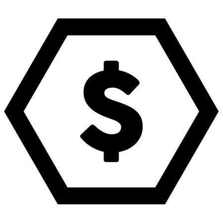 Dollar sign icon vector currency symbol for business and finance in a flat color glyph pictogram illustrationのイラスト素材