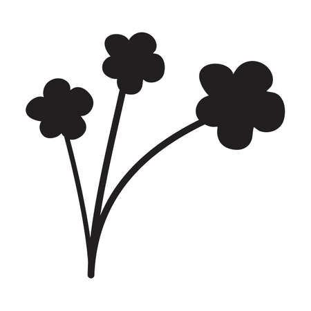 Hand drawn floral plant leaves art elements set for invitation, greeting card, poster, web, print and frames in a glyph illustrationのイラスト素材