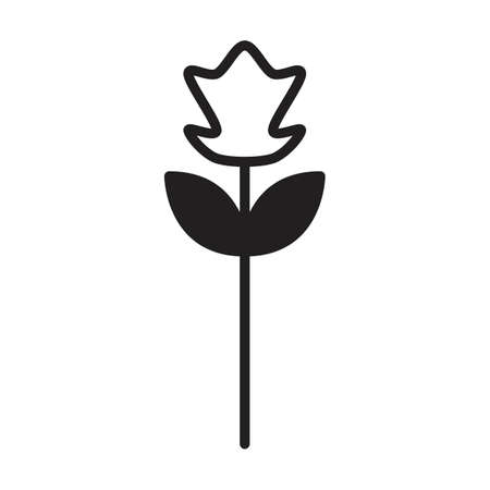 Flower illustration icon symbol for nature, ecology and environment in a flat color glyph illustrationのイラスト素材