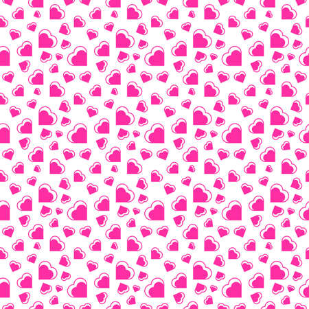 Heart shape vector seamless pattern doodle black and white abstract background illustration for digital and print materials.のイラスト素材