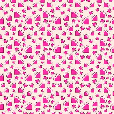 Heart shape vector seamless pattern doodle black and white abstract background illustration for...