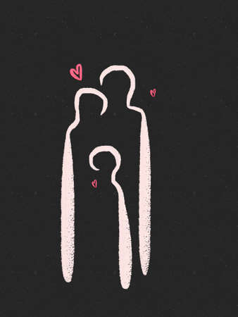 Abstract family art painting background for modern and contemporary design for wall art and home decor.の写真素材