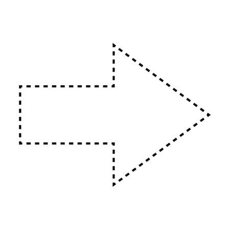 Arrow shape dashed symbol vector icon for creative graphic design ui element in a pictogram illustrationのイラスト素材