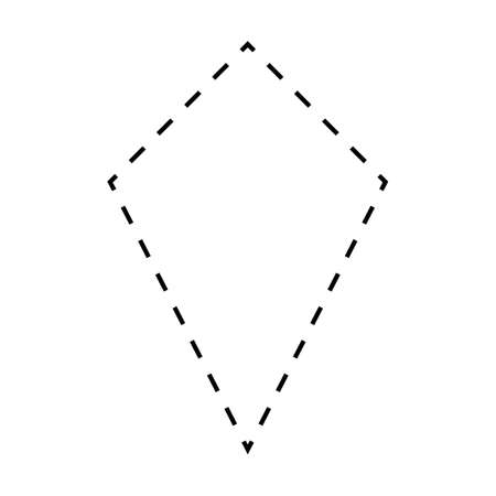 Kite symbol dashed shape vector icon for creative graphic design ui element in a pictogram illustrationのイラスト素材