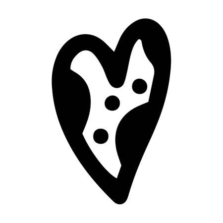 Hand drawn heart symbol love icon romantic trendy doodle art for decoration element in a glyph pictogram illustrationのイラスト素材