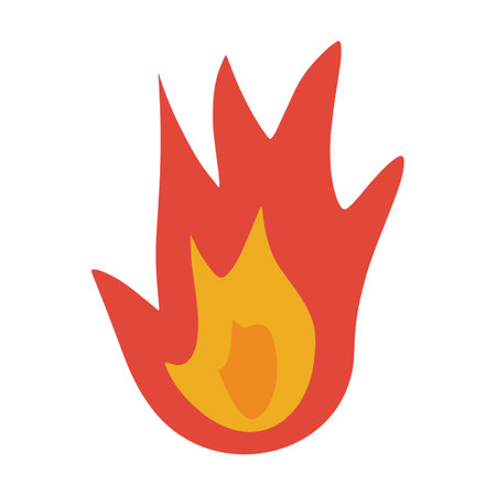 Fire icon vector abstract shape burning hot flame illustrationのイラスト素材