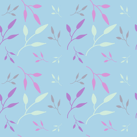 Seamless floral pattern vector flower shape doodle plant abstract texture background illustration for digital paper and print materialsのイラスト素材