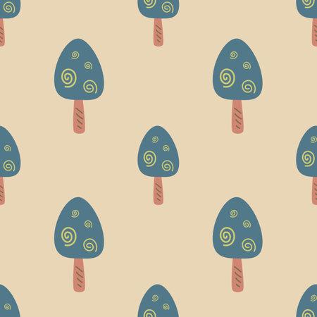 Tree seamless pattern repeat nature background illustration for wall art, hardcover, fabric, textile, wallpaper and web and print.のイラスト素材