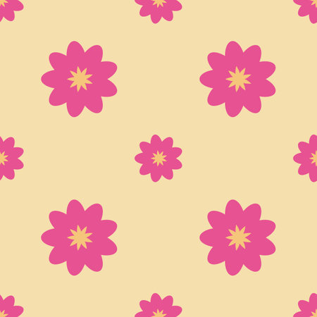 Seamless flower pattern vector floral shape doodle plant abstract texture background illustration for digital paper and print materialsのイラスト素材