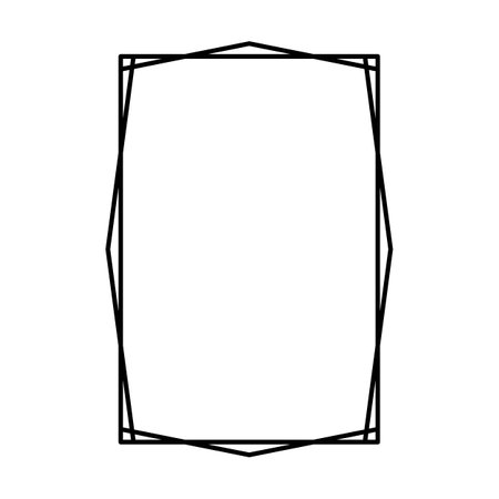 Rectangle frame shape icon, vertical decorative vintage border doodle element for simple banner design in vector illustration.のイラスト素材