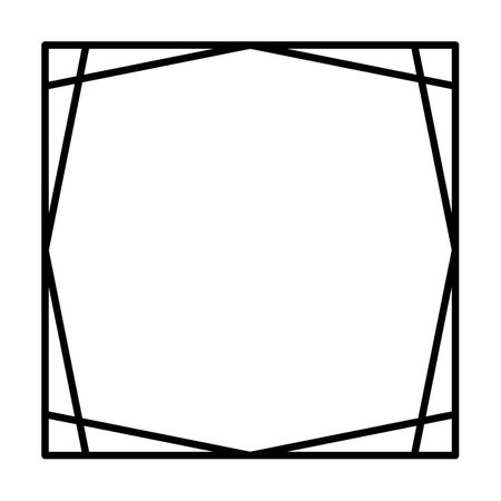 Square frame shape icon, vertical decorative vintage border doodle element for simple banner design in vector illustration.のイラスト素材