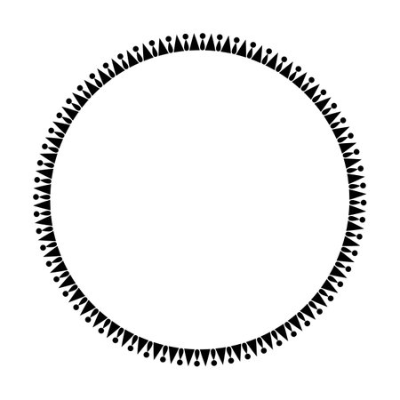 Circle frame round border design shape icon for decorative vintage doodle element for design in vector illustrationのイラスト素材