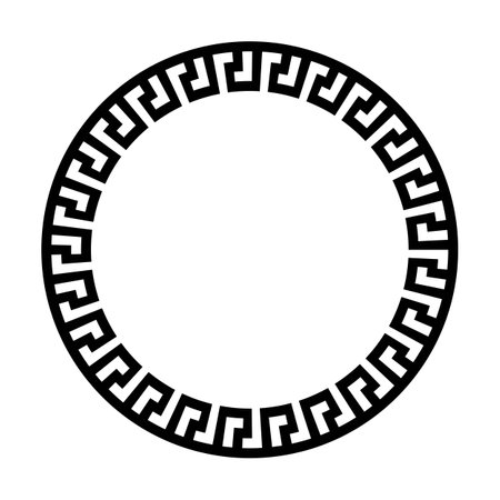 Circle frame round border design shape icon for decorative vintage doodle element for design in vector illustrationのイラスト素材