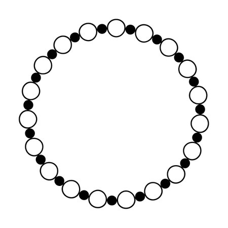 Circle frame round border design shape icon for decorative vintage doodle element for design in vector illustrationのイラスト素材