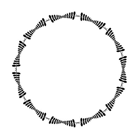 Floral circle round border flower frame ring for decoration ornament in vector illustrationのイラスト素材