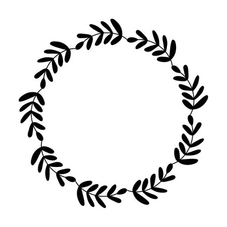 Floral circle round border flower frame ring for decoration ornament in vector illustrationのイラスト素材